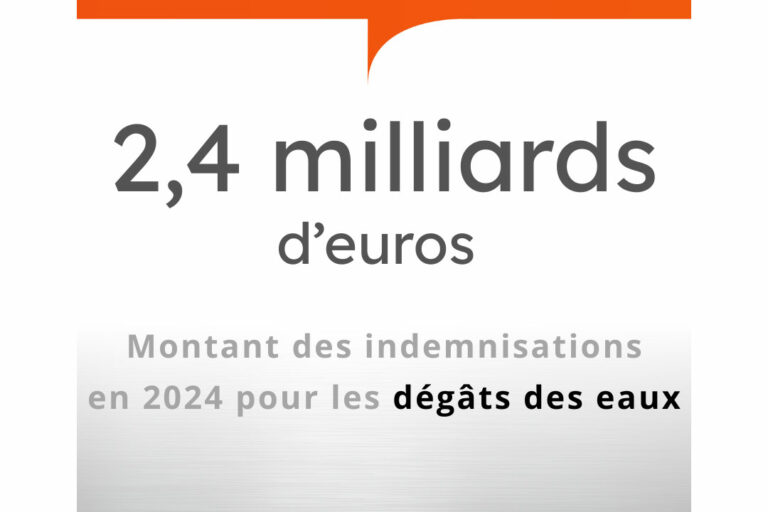 𝟮,𝟰 𝗠𝗜𝗟𝗟𝗜𝗔𝗥𝗗𝗦 𝗗'𝗘𝗨𝗥𝗢𝗦 : Total 2024 des indemnisations liées aux 𝗱𝗲́𝗴𝗮̂𝘁𝘀 𝗱𝗲𝘀 𝗲𝗮𝘂𝘅 en France